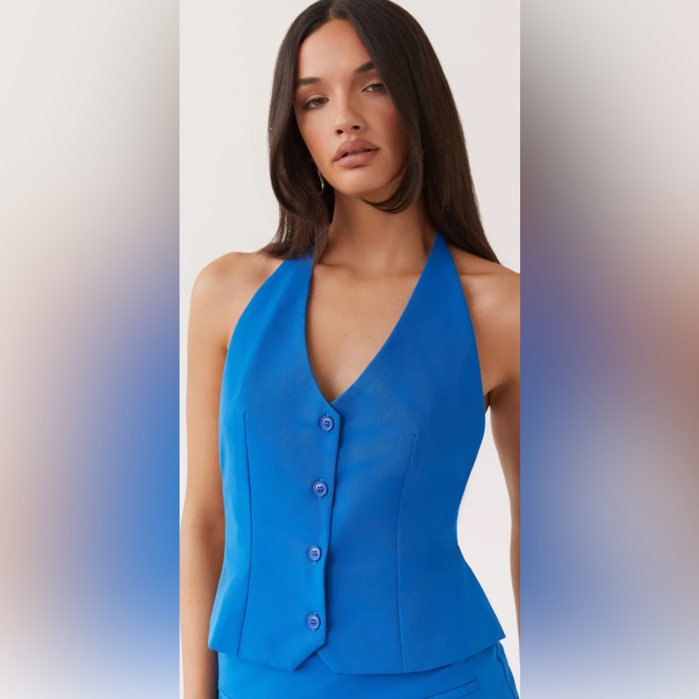 Peppermayo Sarah Halter Neck Vest Top - Cobalt- Like New